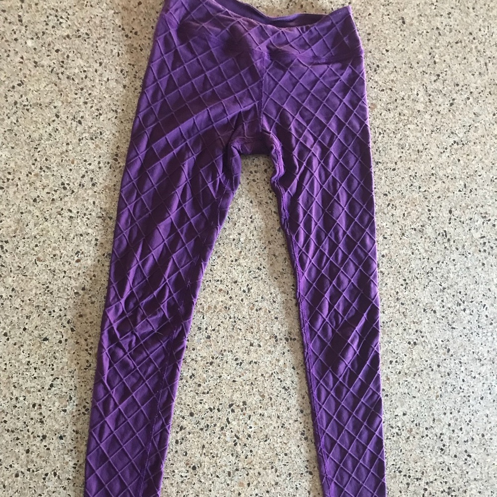 Beyond Yoga Quilted Purple Long Leggings